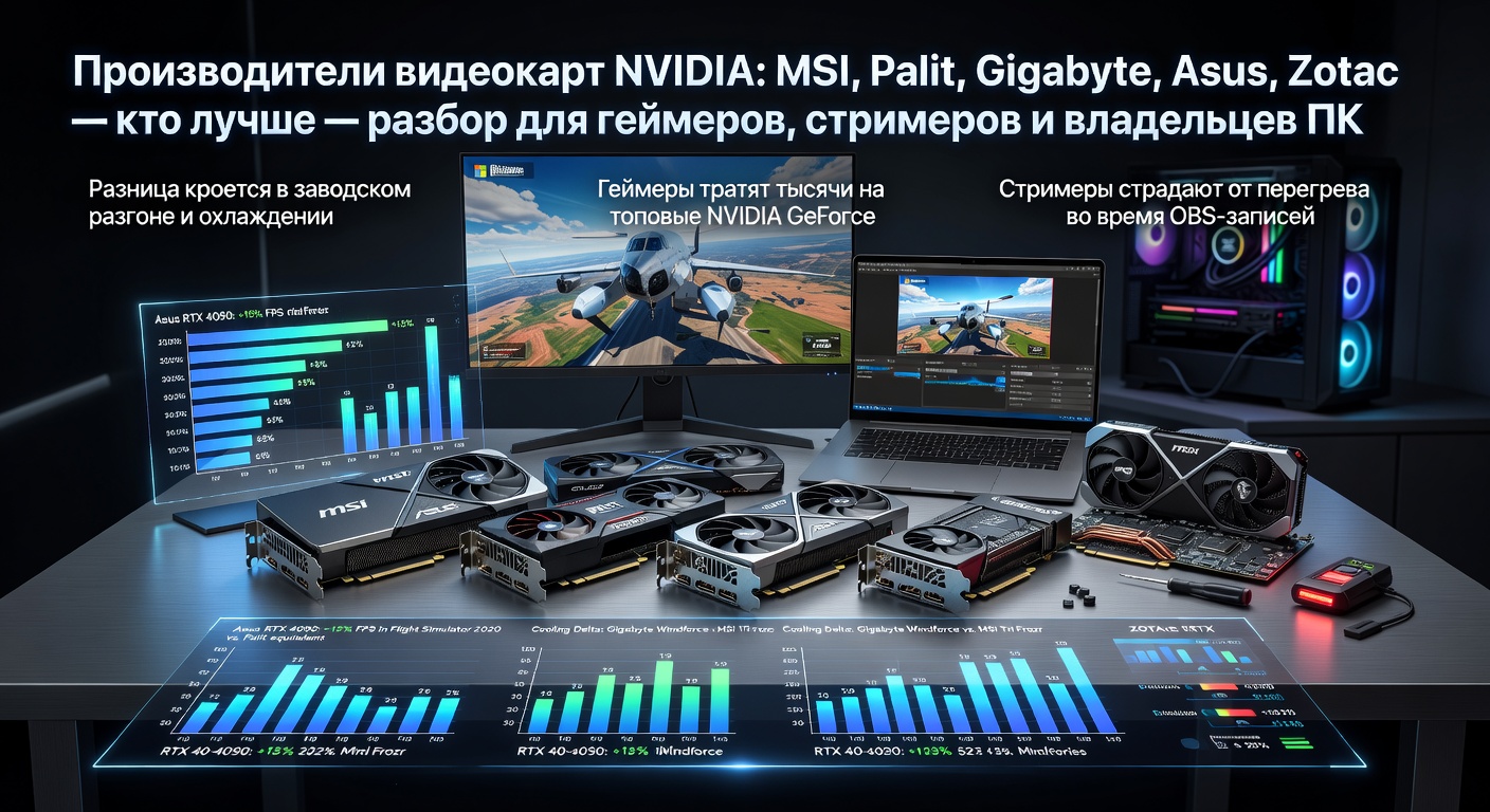 Производители видеокарт NVIDIA: MSI, Palit, Gigabyte, Asus, Zotac — кто лучше — разбор для геймеров, стримеров и владельцев ПК