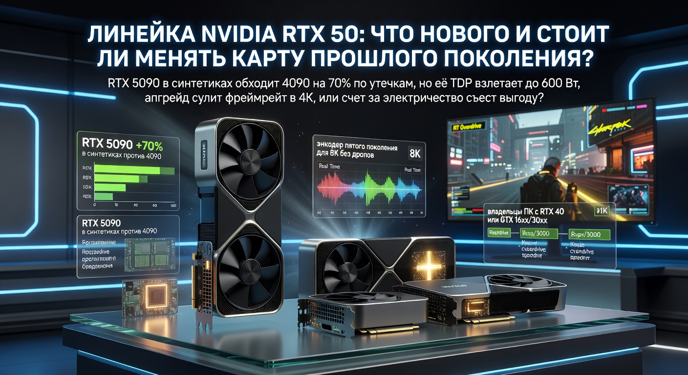 Линейка NVIDIA RTX 50: что нового и стоит ли менять карту прошлого поколения — разбор для геймеров, стримеров и владельцев ПК