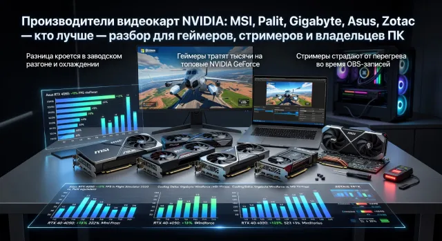 Производители видеокарт NVIDIA: MSI, Palit, Gigabyte, Asus, Zotac — кто лучше — разбор для геймеров, стримеров и владельцев ПК